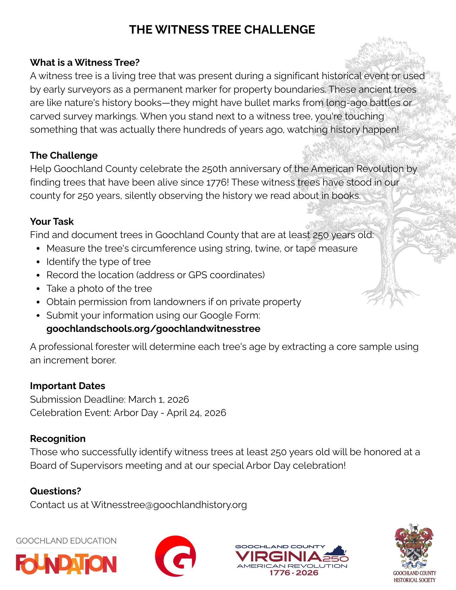 Goochalnd County Witness Tree Challenge
